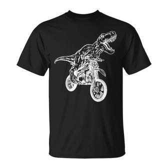 Dirt Bike Dinosaur Dirtbike Dino Motocross Dinosaur Unisex T-Shirt | Mazezy
