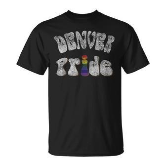 Distressed Denver Gay Pride Vintage Unisex T-Shirt | Mazezy
