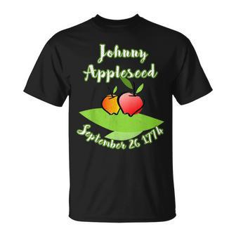 Distressed Johnny Appleseed John Chapman Celebrate Apples T-Shirt | Mazezy
