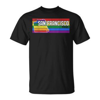 Distressed San Francisco Lgbt Pride Unisex T-Shirt | Mazezy