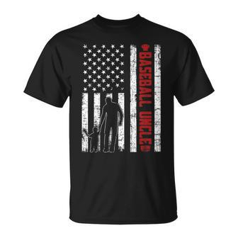 Distressed Usa American Flag Baseball Uncle Fathers Day Unisex T-Shirt | Mazezy