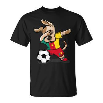 Dog Dabbing Soccer Cameroon Jersey Cameroonian T-Shirt | Mazezy UK