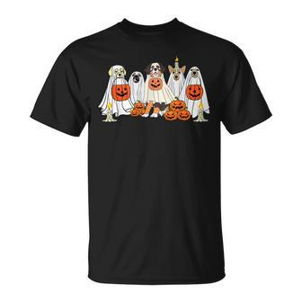 Dog Ghost Cute Dog Dressed As Ghost Halloween Dog T-Shirt - Monsterry DE