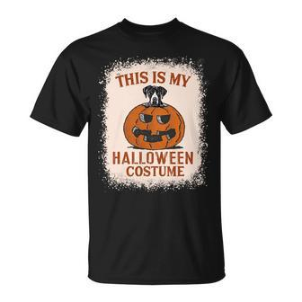 Dog Great Dane This Is My Halloween Costume Funny Great Dane Pumpkin Unisex T-Shirt - Monsterry AU