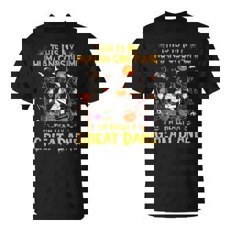Dog Great Dane This Is My Human Costume Im Really A Great Dane Halloween Unisex T-Shirt - Monsterry