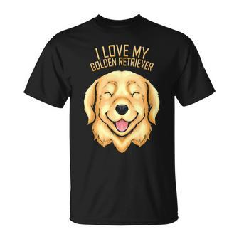 Dog Lover I Love My Golden Retriever Unisex T-Shirt - Monsterry