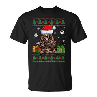 Dog Lovers Cocker Spaniel Santa Hat Ugly Christmas Sweater T-Shirt - Monsterry