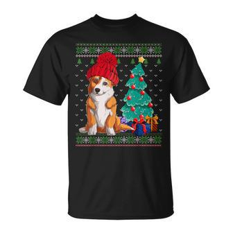 Dog Lovers Cute Welsh Corgi Santa Hat Ugly Christmas Sweater T-Shirt - Monsterry