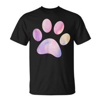 Dog Paw Colorful Print Dog Love Pet Paw Unisex T-Shirt | Mazezy