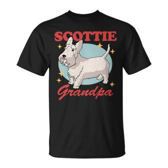 Dog Scottish Terrier Mens Scottie Grandpa Dog Owner Scottish Terrier 3 Unisex T-Shirt - Monsterry