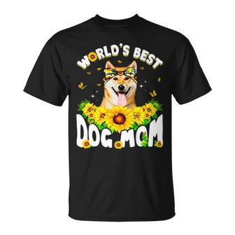 Dog Shiba Inu Worlds Best Shiba Inu Dog Mom Funny Mothers Day Unisex T-Shirt - Monsterry AU