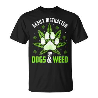 Dogs And Weed Dad Mom Dog Lover Cannabis Marijuana Gift For Women Unisex T-Shirt | Mazezy