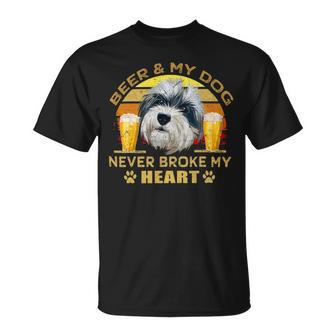 Dogs Beer Havanese Dog Never Broke My Heart Unisex T-Shirt - Monsterry