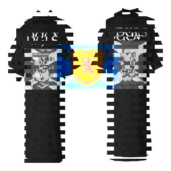 Douglas Scottish Clan Name Gift Scotland Flag Festival Unisex T-Shirt | Mazezy