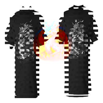 Dragon Pumpkin Fire Breathing Drag-O-Lantern Halloween T-Shirt - Monsterry