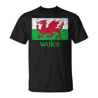Dragon Of Wales Flag Welsh Cymru Flags Medieval Welsh Rugby T-Shirt | Mazezy