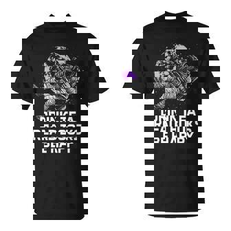 Drink Tea Read Books Be Happy Bookworm Reading Book Lover Reading Funny Designs Funny Gifts Unisex T-Shirt | Mazezy