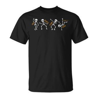 Dry Bones Come Alive Relaxed Skeleton Dancing Halloween Cute T-Shirt | Mazezy