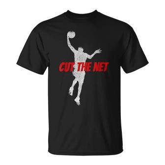 Dunker School Team Cuts The Net I Hoop Basketball Shoot T-Shirt | Mazezy
