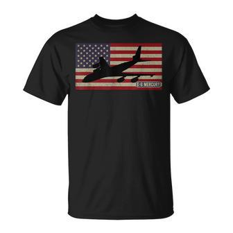 E-6 Mercury Plane Vintage American Flag T-Shirt | Mazezy CA