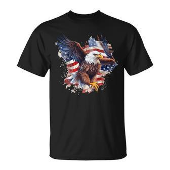Eagle Of Freedom Merica Patriotic Usa Flag 4Th Of July 2023   Unisex T-Shirt