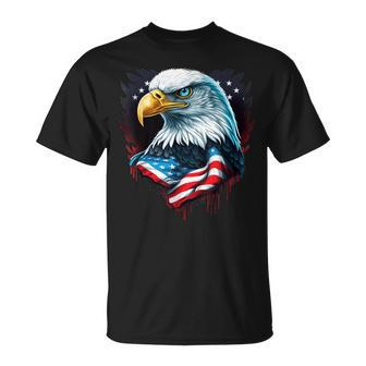 Eagle Of Freedom Merica Patriotic Usa Flag 4Th Of July 2023  Unisex T-Shirt