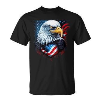 Eagle Of Freedom Merica Patriotic Usa Flag 4Th Of July 2023 Unisex T-Shirt | Mazezy