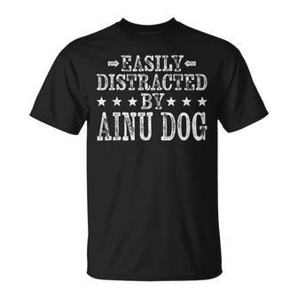 Easily Distracted By Ainu Dog Hokkaido Dogs Lover T-Shirt | Mazezy