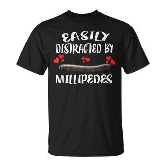 Easily Distracted By Millipedes Animal Lover T-Shirt | Mazezy