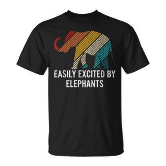 Easily Excited By Elephants Elephant Lover Graphic T-shirt - Thegiftio UK