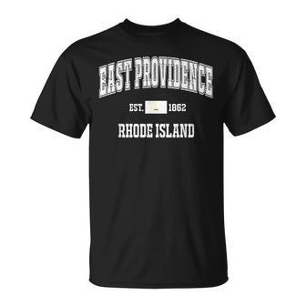 East Providence Rhode Island Ri Vintage State Flag Athletic T-Shirt | Mazezy DE