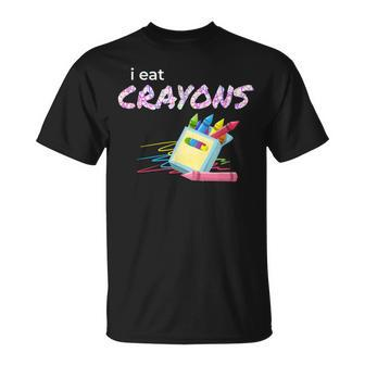 I Eat Crayons Child Colorist Artists T-Shirt | Mazezy