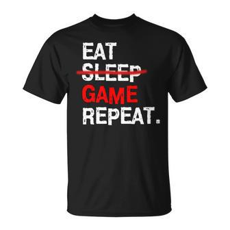 Eat Sleep Game Repeat Board Video Gamer T-Shirt | Mazezy