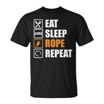 Eat Sleep Rope Repeat Rodeo Clown Cowboy Cowgirl Gift Unisex T-Shirt | Mazezy