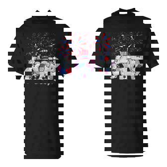 Elephant Fireworks Sunglasses Hat Merica Funny 4Th Of July Unisex T-Shirt - Monsterry