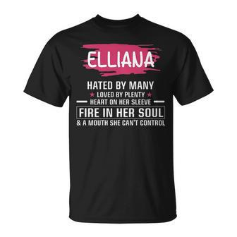 Elliana Name Gift Elliana Hated By Many Loved By Plenty Heart Her Sleeve V2 Unisex T-Shirt - Seseable