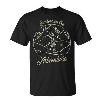Embrace The Adventure - Mountaineering Unisex T-Shirt | Mazezy