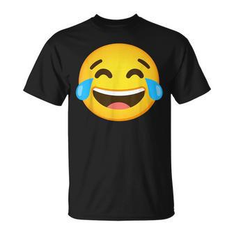 Emoticon Laughing Tears Face With Tears Of Joy Gift Unisex T-Shirt | Mazezy