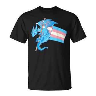 Epic Dragon With Trans Pride Flag - Lgbtq Unisex T-Shirt | Mazezy
