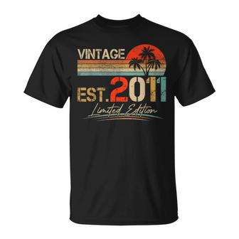 Est Vintage 2011 Limited Edition 12Th Birthday Gifts Boys Unisex T-Shirt | Mazezy