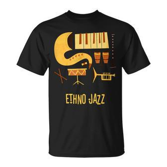 Ethno Jazz Vintage Jazz Music T-Shirt | Mazezy