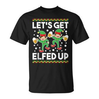 Et's Get Elfed Up Ugly Christmas T-Shirt | Mazezy