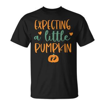 Expecting A Little Pumpkin Pregnant Thanksgiving Pregnancy Unisex T-Shirt | Mazezy