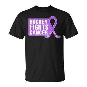 Family Member Support Hockey Fights Cancer Awareness T-Shirt - Seseable