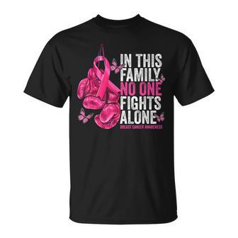 In This Family No One Fight Alone Breast Cancer Awareness T-Shirt | Mazezy UK