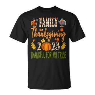 Family Thanksgiving 2023 Thankful For My Tribe Autumn Vibes T-Shirt - Seseable