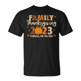 Family Thanksgiving 2023 Thankful For My Tribe Group Autumn T-Shirt - Seseable