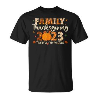 Family Thanksgiving 2023 Thankful For My Tribe Group Autumn T-Shirt | Mazezy