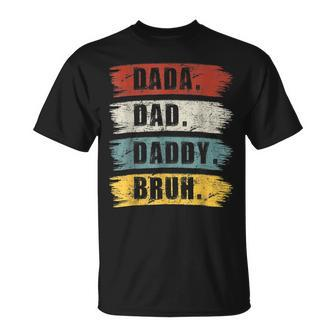 Fathers Day Gift Dada Daddy Dad Bruh Vintage Unisex T-Shirt | Mazezy AU