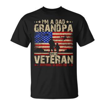 Father's Day Veterans Day -I'm A Dad Grandpa And A Veteran T-Shirt | Mazezy